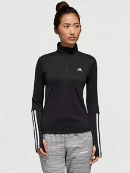 Image of Adidas 1/4 Zip Long Sleeve Top - Black