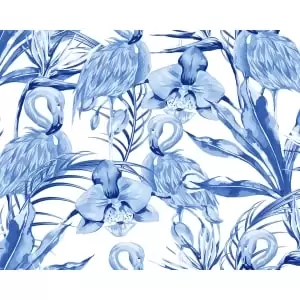 Image of Origin Murals Paradise Flamingo Cobalt Wall Mural - 3m x 2.4m