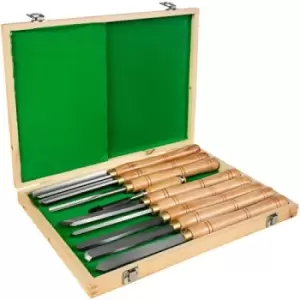 Image of VEVOR 8pcs HSS Wood Turning Lathe Tool Chisel Set Woodworking Cutting with Box
