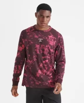Image of Superdry Mens Sport Train Loose Long Sleeve Top Pink / Pink Tie Dye - Size: L