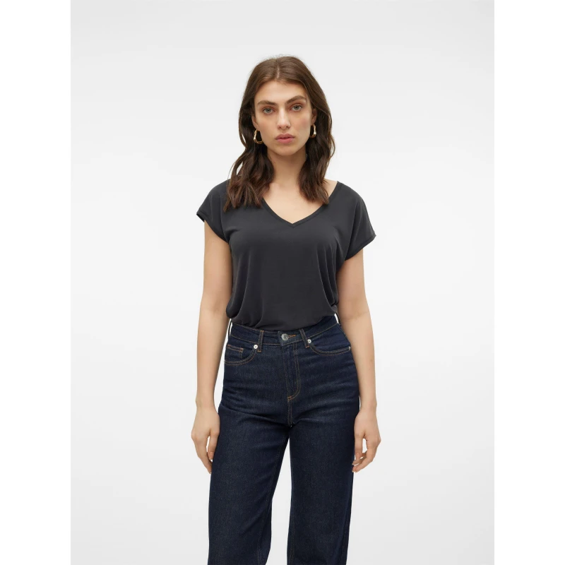 Image of Vero Moda Short Sleeve V-Neck - Black 14