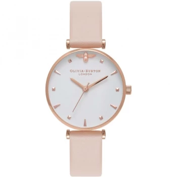 Image of Queen Bee Nude Peach & Rose Gold T-Bar Watch