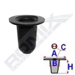 Image of ROMIX Clip, trim-/protection strip C60453 VW,AUDI,SKODA,Golf V Schragheck (1K1),Passat Variant (3C5),Polo Schragheck (6R1, 6C1),TIGUAN (5N_)