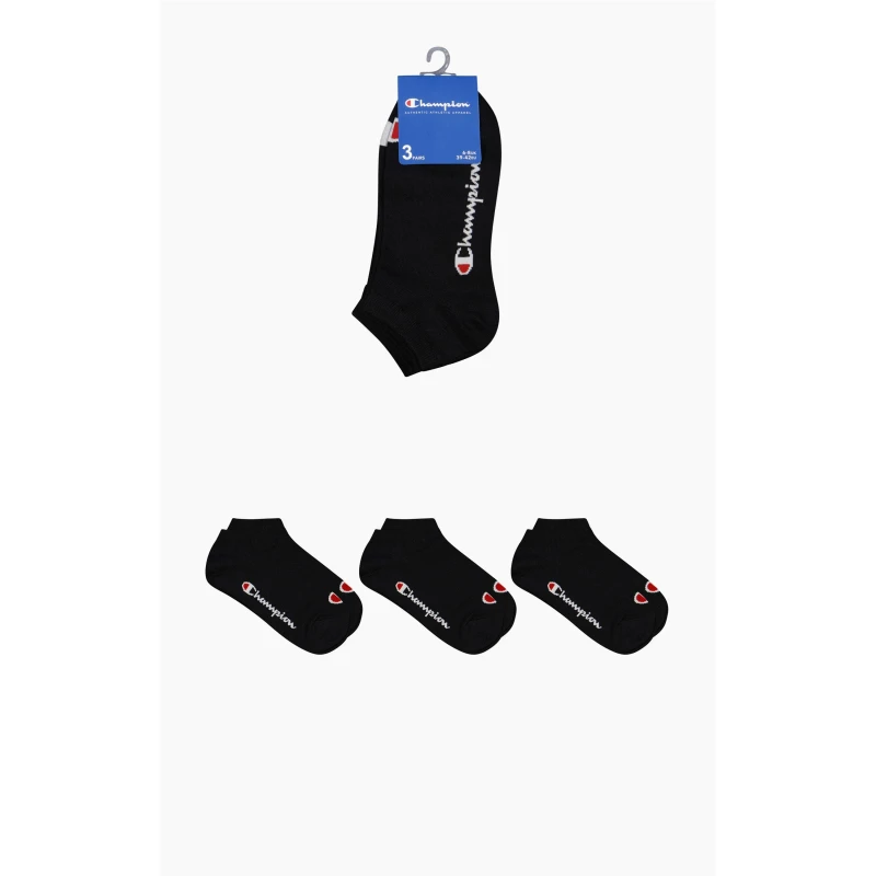 Image of Champion Champion 3 Pack of Trainer Socks Mens - Black 1 - 6