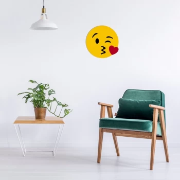 Image of Emoji - 9 Yellow Black Red Decorative Wooden Wall Accessory