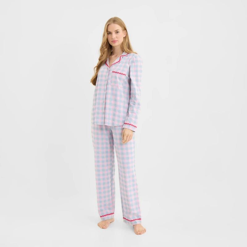 Image of Chelsea Peers ChelsP Wavy Trim PJs Ld62 G Morning Blue female 14 (L)