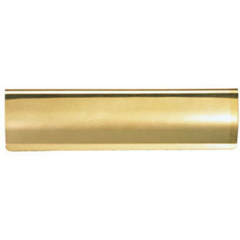 Image of Loops Curved Letterbox Cover Interior Letter Tidy Flap 280 x 78mm Polished Brass Metallics