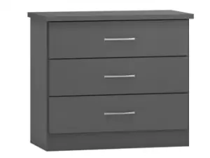 Image of Seconique Nevada Matt Grey 3 Drawer Low Chest of Drawers