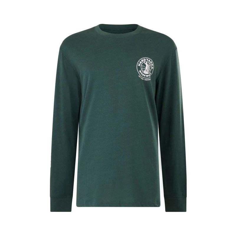 Image of Hard Yakka Mens Heritage Icon Long Sleeve T Shirt S - Chest 36' Gardeners Green HDY034-GREEN-S