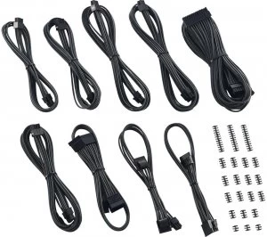 Image of CABLEMOD Classic ModMesh C-Series Corsair AXi HXi RM Cable Kit - Carbon Grey