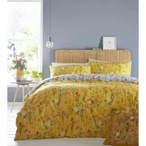 Image of Furn Fleura Duvet Cover Set (Double) (Yellow)