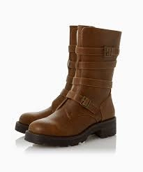 Image of Head Over Heels by Dune Tan 'Rheeta' Block Heel Calf Boots - 3