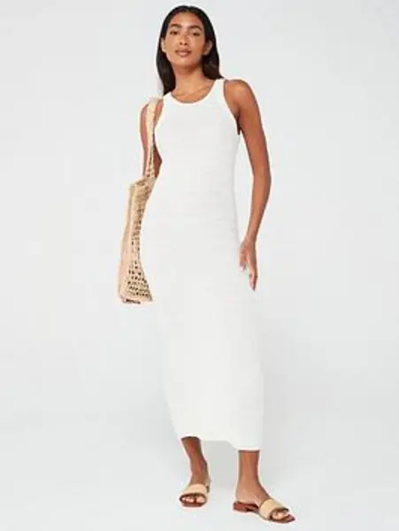 Image of Vila Egret Sleeveless Maxi Knitted Dress Cream Female S 214267UK