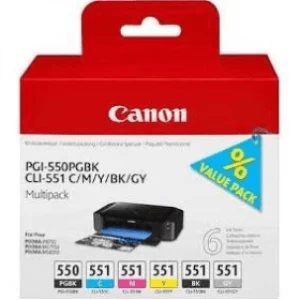 Image of Canon PGI550 Black And CLI551 Tri Colour Ink Cartridge