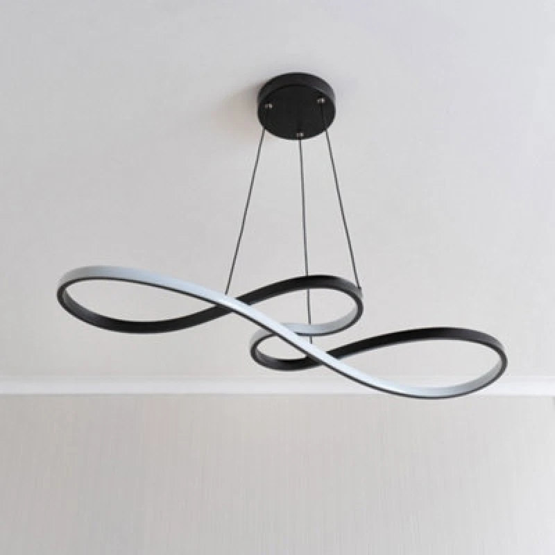 Image of ValueLights ValueLights Infinity Black Swirl Integrated LED Ceiling Flush or Pendant Light Black One Size Unisex 5016529271406