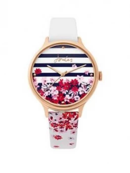 Image of Joules Joules Ambleside Printed Dial White Strap Ladies Watch