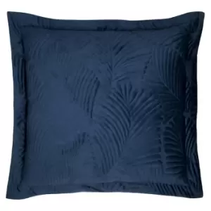 Image of Palmeria Quilted Velvet Cushion Navy, Navy / 60 x 60cm / Polyester Filled