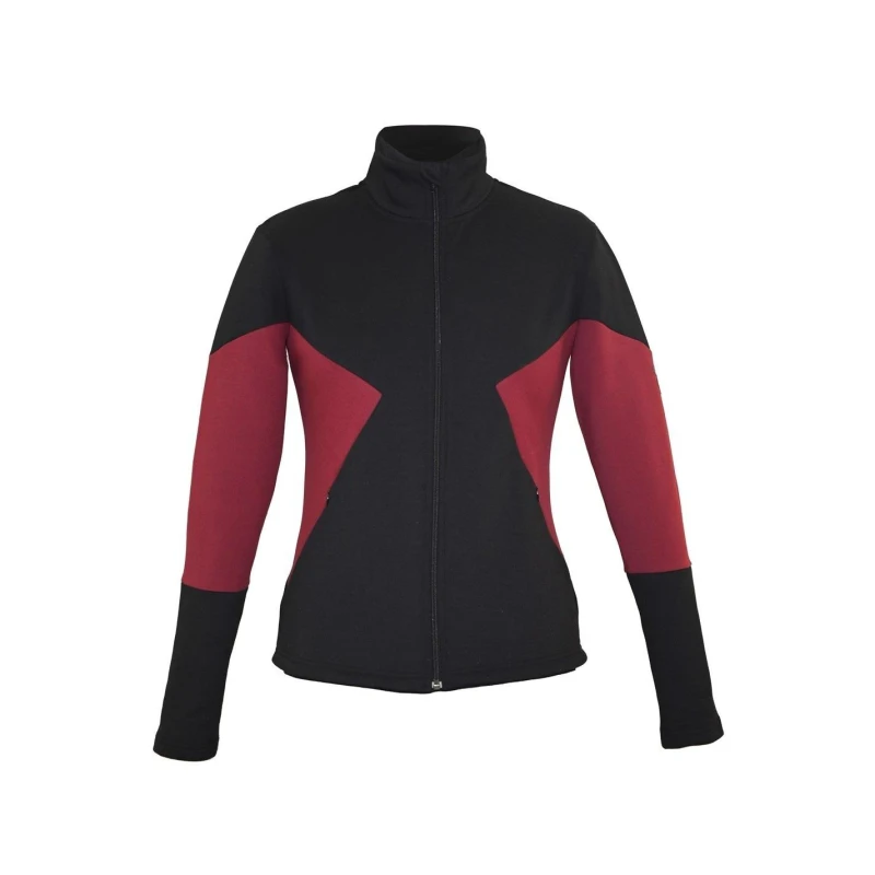 Image of Requisite Two-Tone Fleece Jacket Black/Red female 8 (XS)