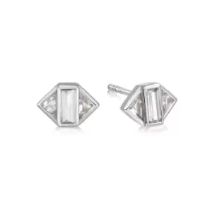 Image of Daisy London 925 Sterling Silver Beloved White Topaz Stud Earrings Sterling Silver