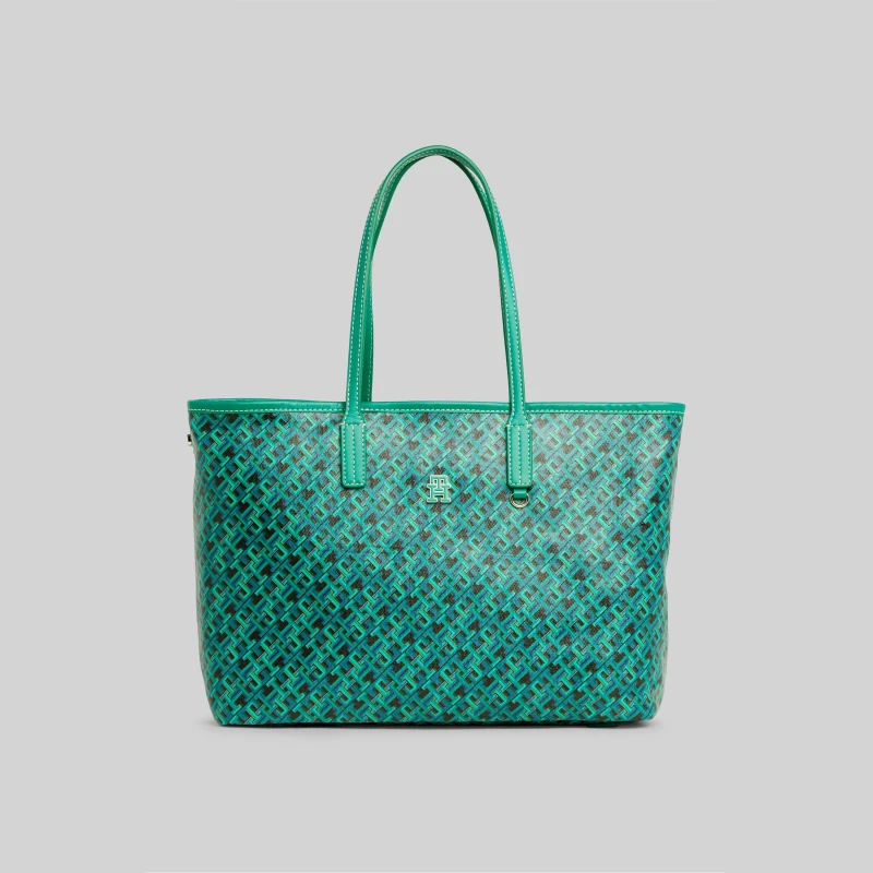 Image of Tommy Hilfiger Removable Laptop Pouch Tote - Green Green One Size