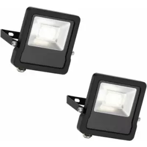 Image of Loops - 2 pack Outdoor IP65 LED Floodlight - 20W Cool White LED - Angled Wall Bracket