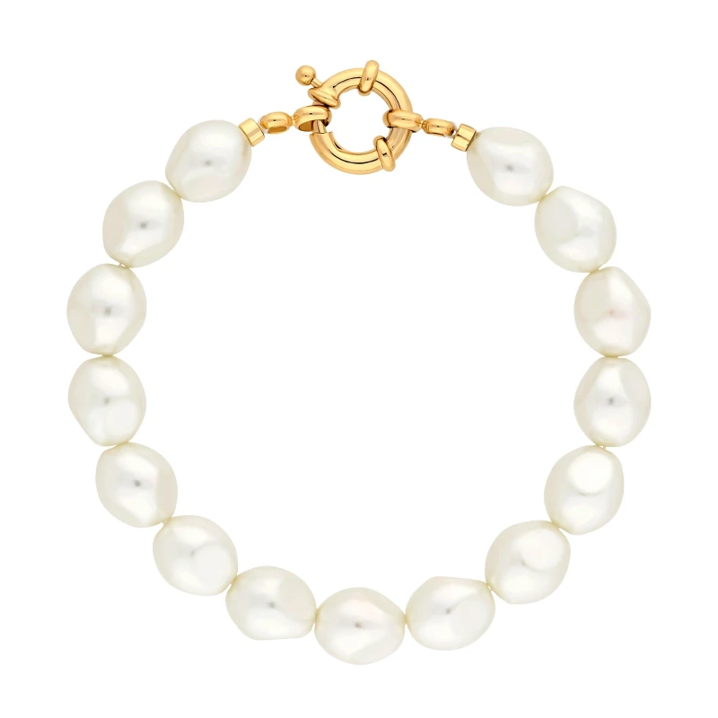 Image of Jon Richard Cream Pearlised Baroque Bracelet Cream