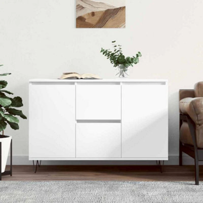 Image of VIDAXL Sideboard White 101.5x35x70cm Engineered Wood Vidaxl 8720845907839