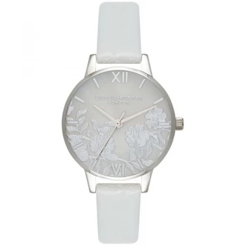 Image of Lace Detail Grey Mother Of Pearl Silver & Grey Watch