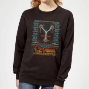 Image of Back To The Future 1.21 Jinglewatts Christmas Womens Sweatshirt - Black - 5XL
