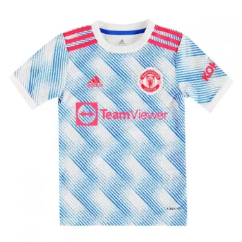 Image of adidas Manchester United Away Shirt 2021 2022 Junior - White