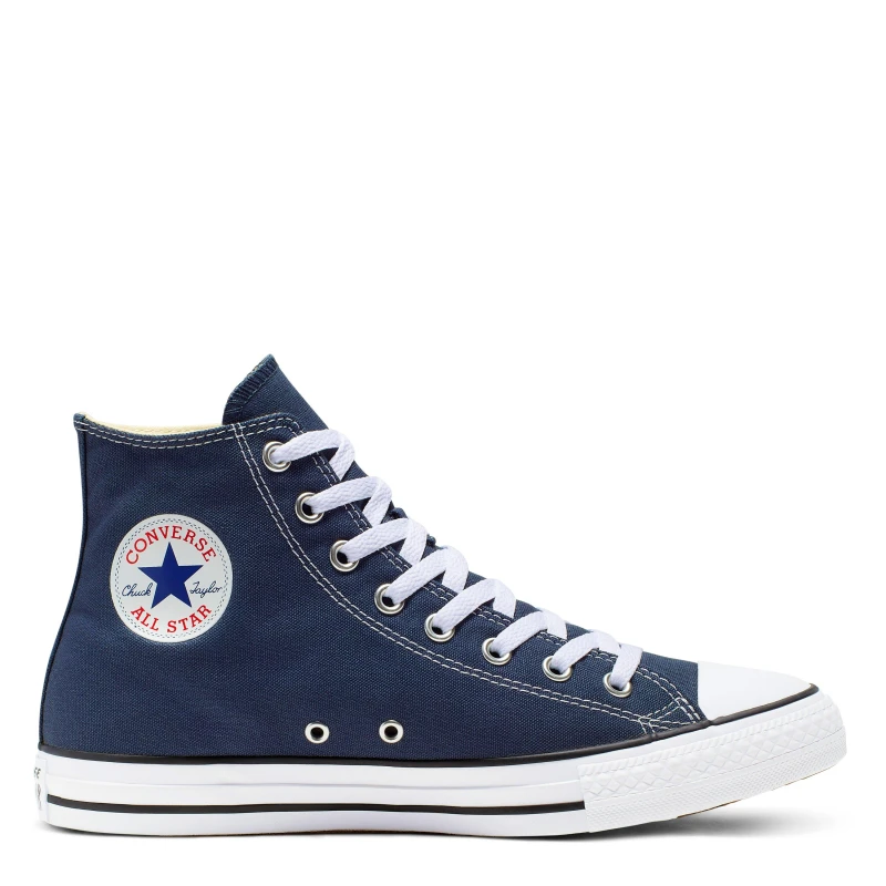 Image of Mens Converse All Star Hi Navy Canvas Trainers, 5.5