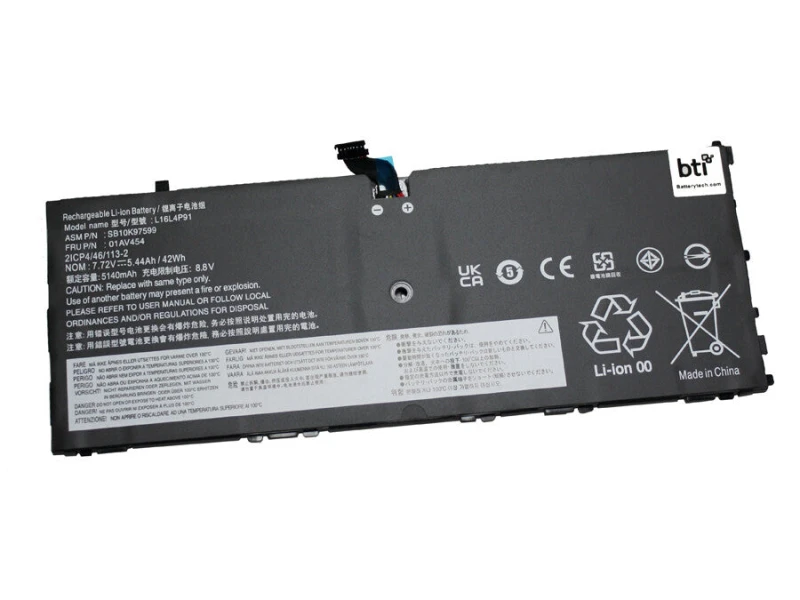 Image of BTI BTI 01AV453 compatible 42Wh 3-cell battery for Lenovo THINKPAD X1 TABLET G3 01AV453-BTI