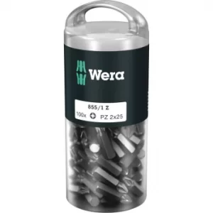 Image of Wera 850/1Z Extra Tough Pozi Screwdriver Bits PZ2 25mm Pack of 100