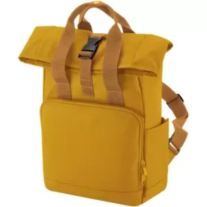 Image of Roll Top Recycled Twin Handle Backpack (One Size) (Mustard Yellow) - Bagbase