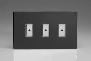 Image of Varilight 3-Gang 1-Way V-Pro Multi-Point Remote/Tactile Touch Control Master LED Dimmer 3 x 0-100W (1-10 LEDs) (Twin Plate) - JDLE103S