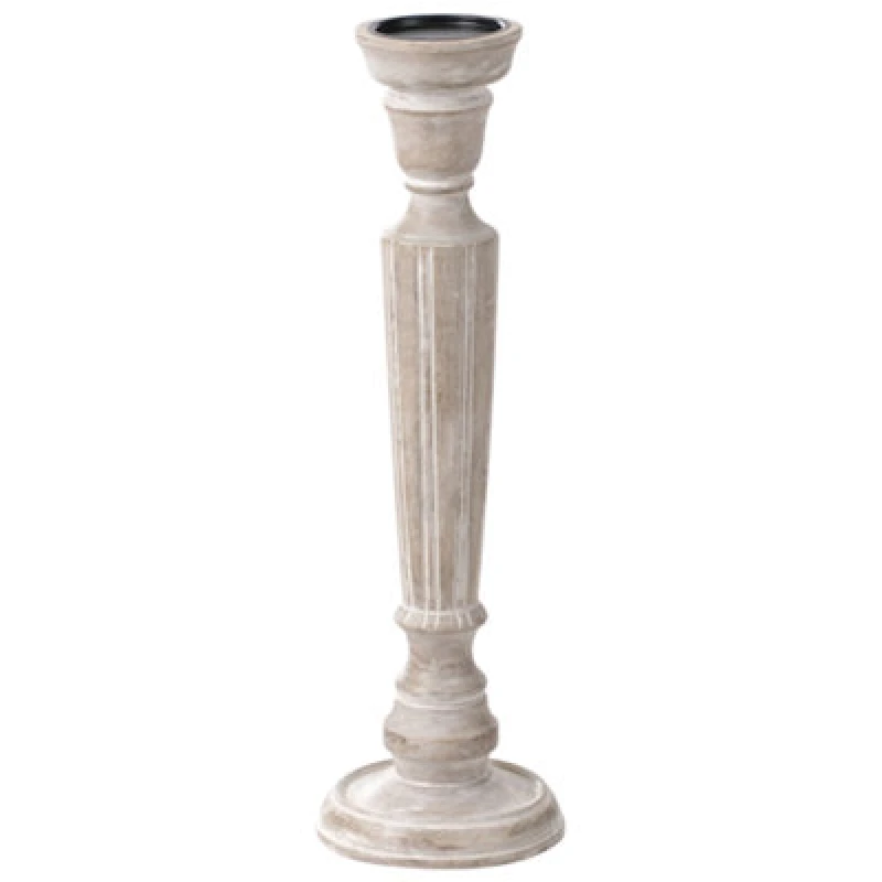 Image of Beliani Candle Holder Mallawi Mango Wood 50 Cm Light Brown