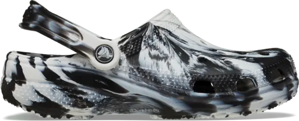 Image of Crocs Unisex Classic Marbled Clogs White / Black W8/M7