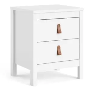 Image of Barcelona Bedside Table 2 Drawers In White