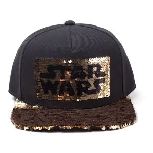 Image of Star Wars - Logo Unisex Snapback Cap - Black/Gold