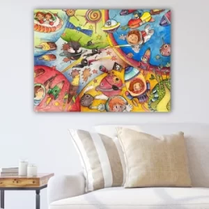 Image of 449146945_70100 Multicolor Decorative Canvas Painting