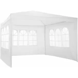 Image of Gazebo 3x3m with 3 side panels - garden gazebo, gazebo with sides, camping gazebo - white - white