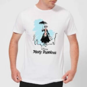 Image of Mary Poppins Rooftop Landing Mens T-Shirt - White - M