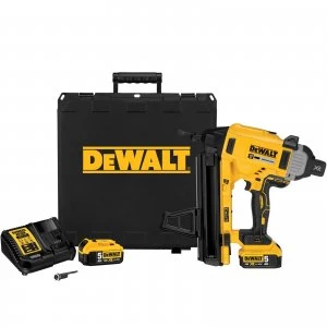 Image of DEWALT DCN890 18v XR Cordless Brushless Concrete Nail Gun 2 x 5ah Li-ion Charger Case