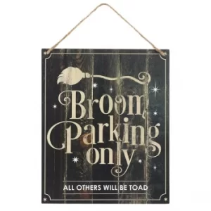 Image of Broom Parking Only Hanging MDF Sign