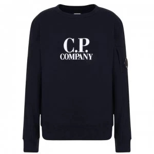 Image of CP COMPANY Junior Boys Crew Neck Lens Sweatshirt - Navy 888
