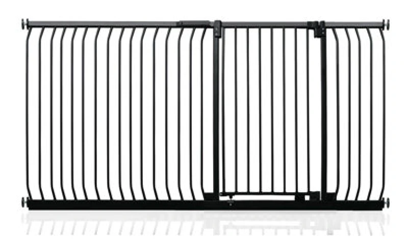Image of Safetots Extra Tall Elite Safety Gate, 198Cm - 207Cm, Matt Black, Extra Tall 96.8Cm In Height, Pressure Fit Stair Gate