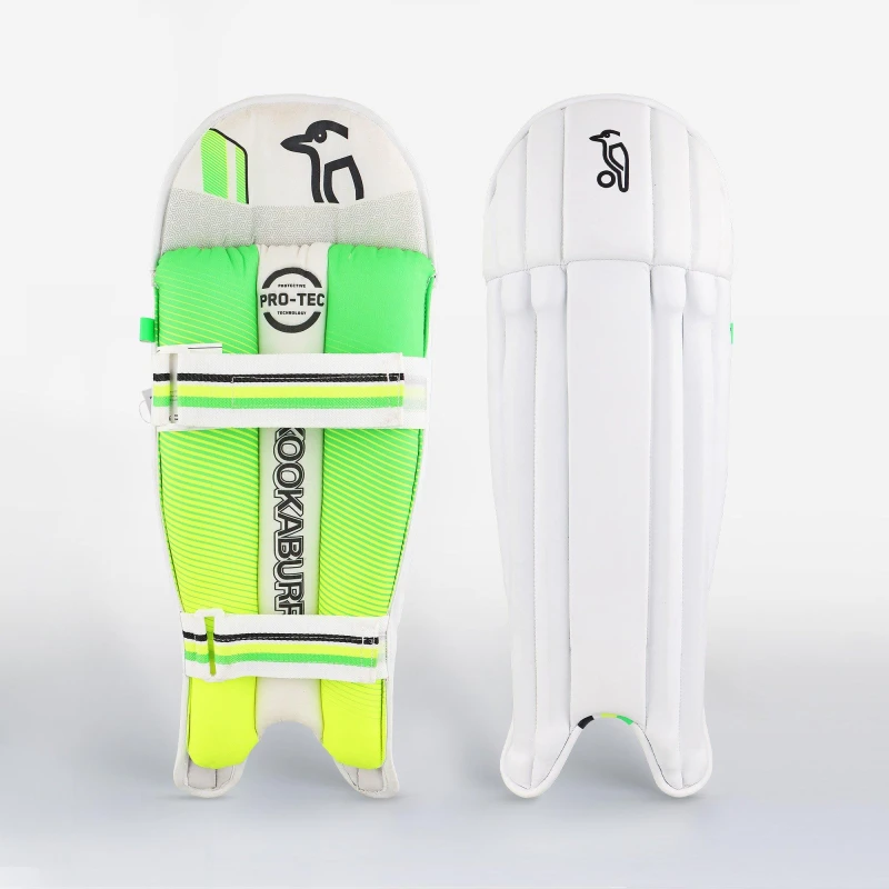 Image of Kookaburra Sport Kookaburra 750 Wicket Keeping Pads - Junior White/Green unisex Junior