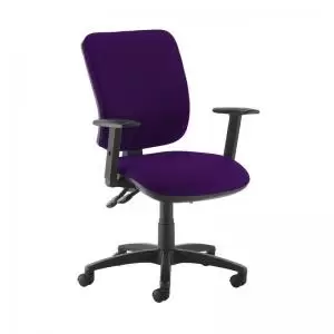 Image of Senza high back operator chair with adjustable arms - Tarot Purple