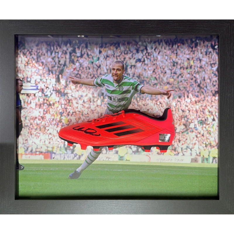 Image of Celtic FC Henrik Larsson signed Celtic boot Pink unisex One Size