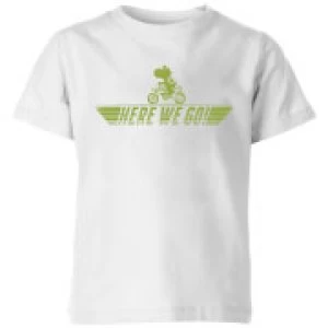 Image of Nintendo Mario Kart Yoshi Here We Go Kid's T-Shirt - White - 5-6 Years